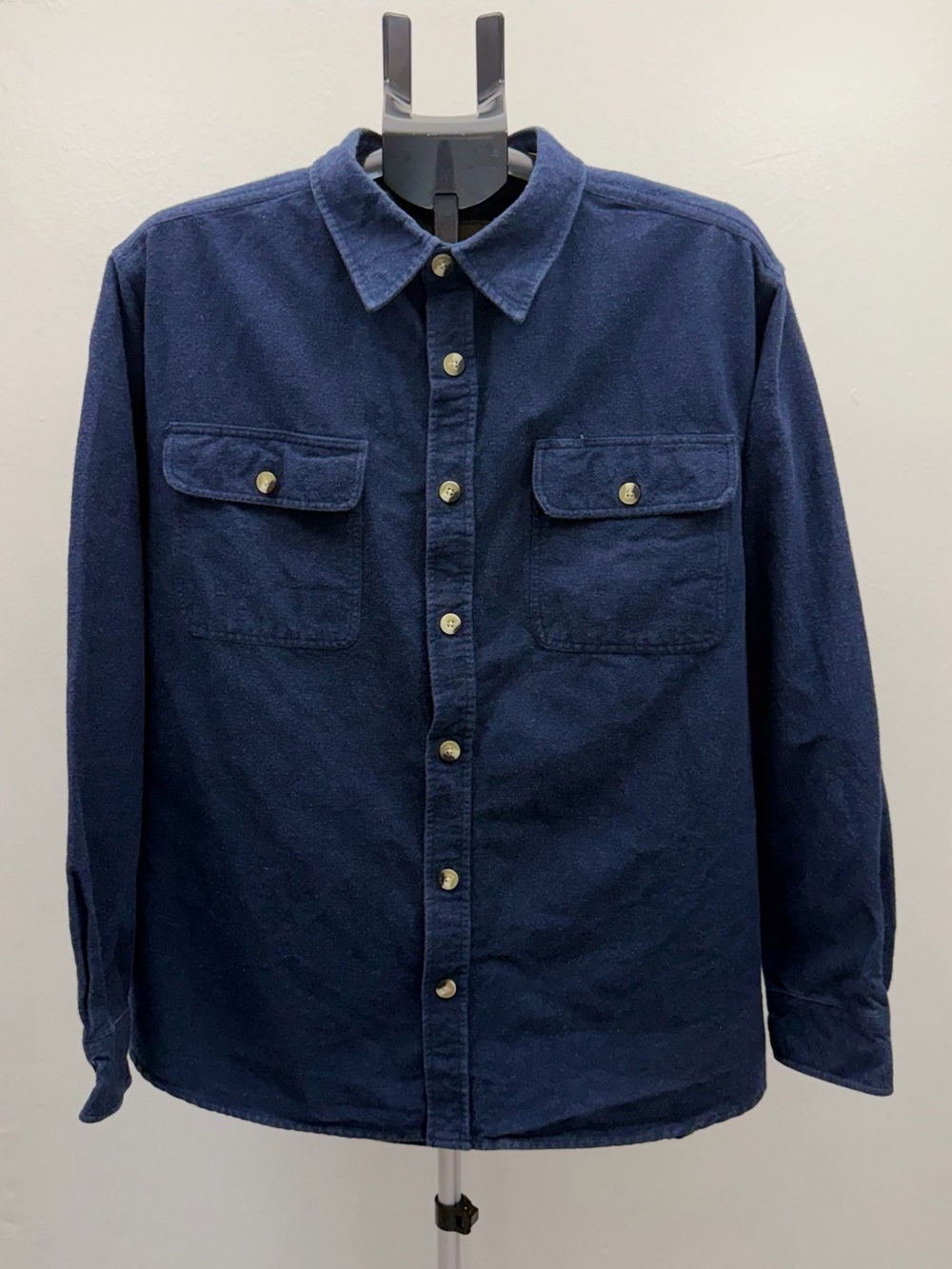 Clearwater Outfitters Navy Blue Flannel Shirt XL 100% Cotton Button Up